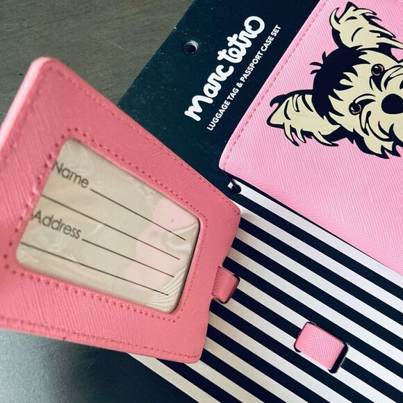 NWT Marc Tetro 3-pc Travel Passport Luggage ID Tags Yorkie Dog Set - Picture 3 of 4